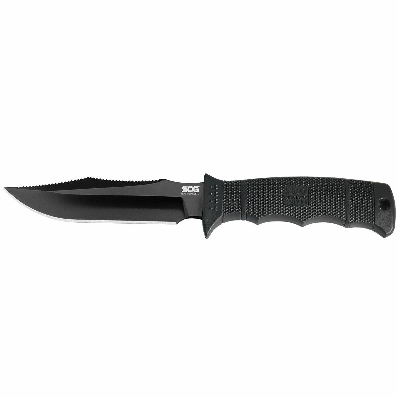 SOG SEAL Pup Elite Knife 4.85" Blade Black with Nylon Sheath - SOG Knives