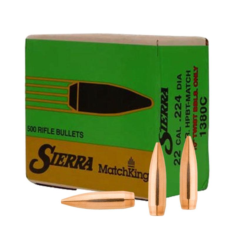 Sierra MatchKing Rifle Bullets (500/ct) .22 cal .224 69 gr HPBT MATCH - Sierra