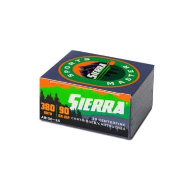 Sierra Sports Master Handgun Ammunition .380 Auto 90 gr JHP 990 fps 20/ct