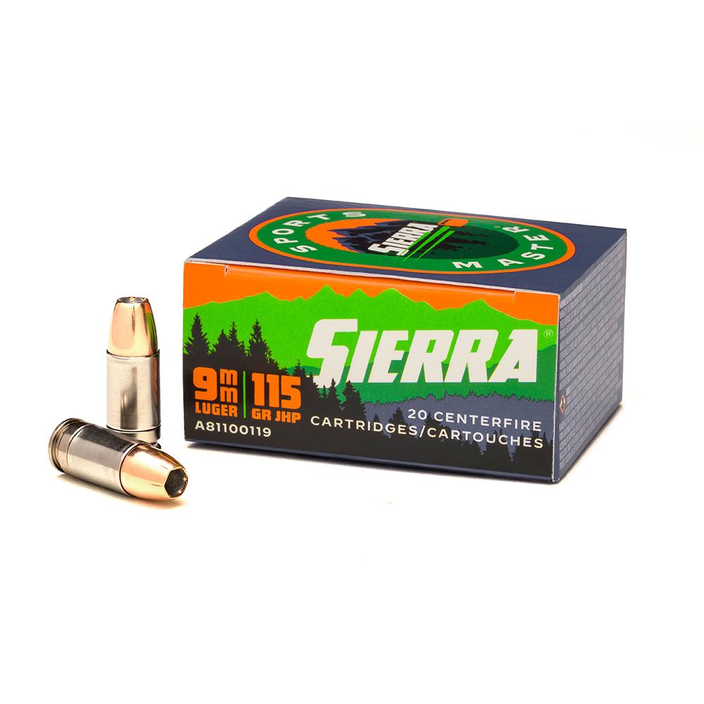 Sierra Sports Master Handgun Ammunition 9mm Luger 124gr JHP 1090 fps 20/ct - Sierra