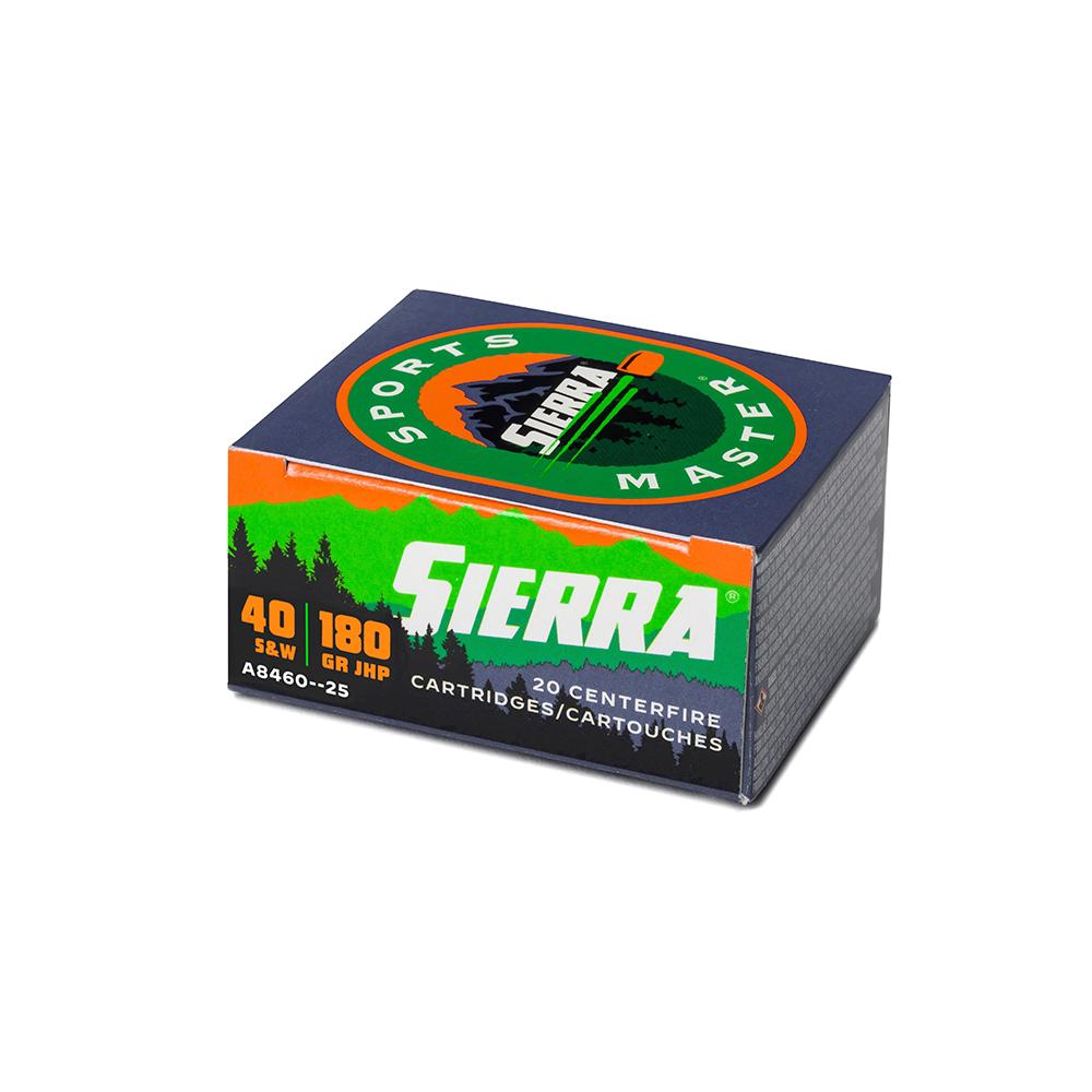 Sierra Sports Master Handgun Ammunition .40 S&W 180gr JHP 985 fps 20/ct - Sierra