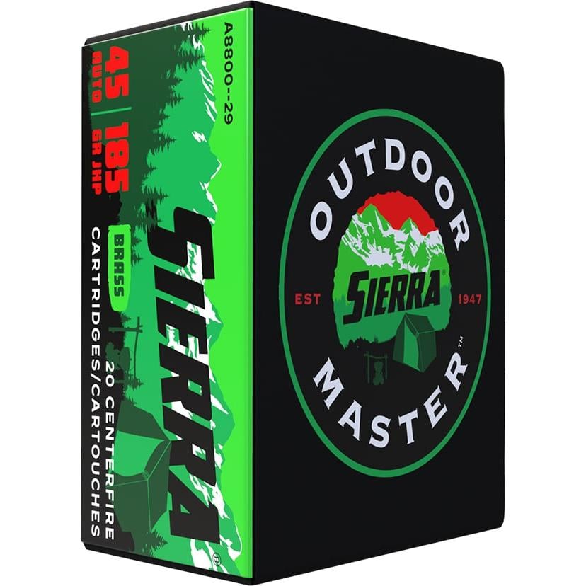 Sierra Outdoor Master Handgun Ammuntiion .45 ACP 185 gr JHP 20/ct - Sierra