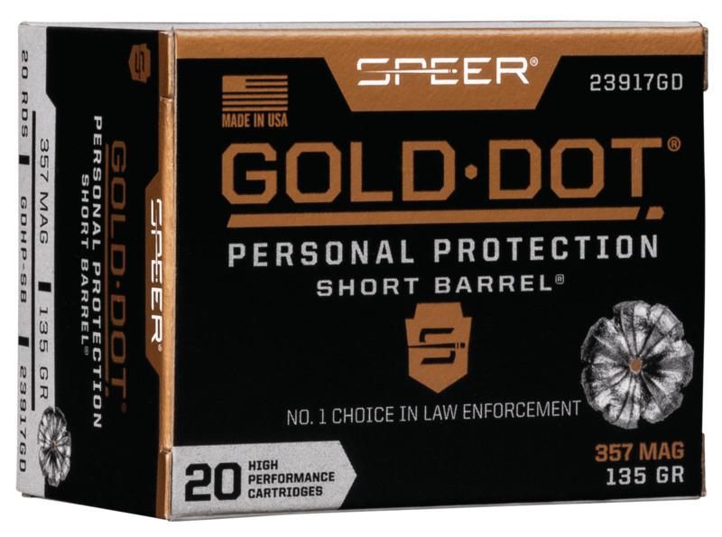 Speer Gold Dot Short Barrel Handgun Ammunition .357 Mag 135 gr HP 990 fps 20/ct - Speer