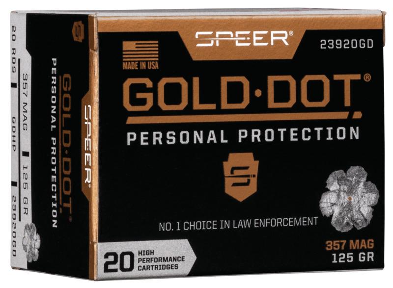 Speer Gold Dot Handgun Ammunition .357 Mag 125 gr HP 1450 fps 20/ct - Speer