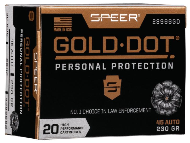 Speer Gold Dot Handgun Ammunition .45 ACP 230 gr HP 890 fps 20/ct - Speer