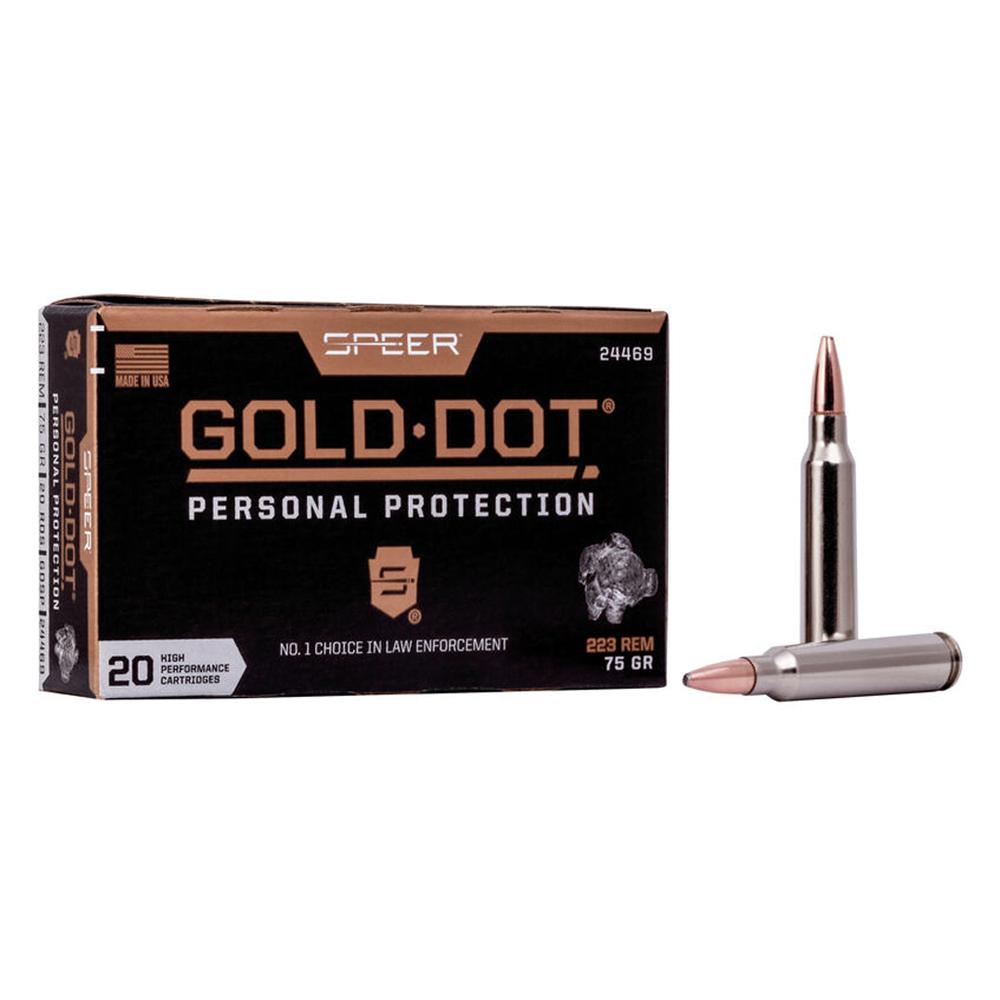 Speer Gold Dot Personal Protection Rifle Ammunition 223 Rem 75gr SP 2775 fps 20/ct - Speer