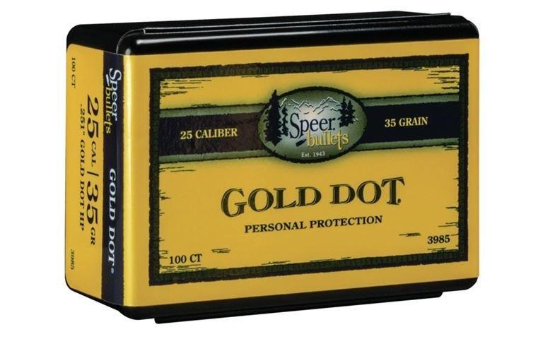 Speer Gold Dot Personal Protection Handgun Bullets .25 cal .251" 35 gr GDHP 100/ct - Speer