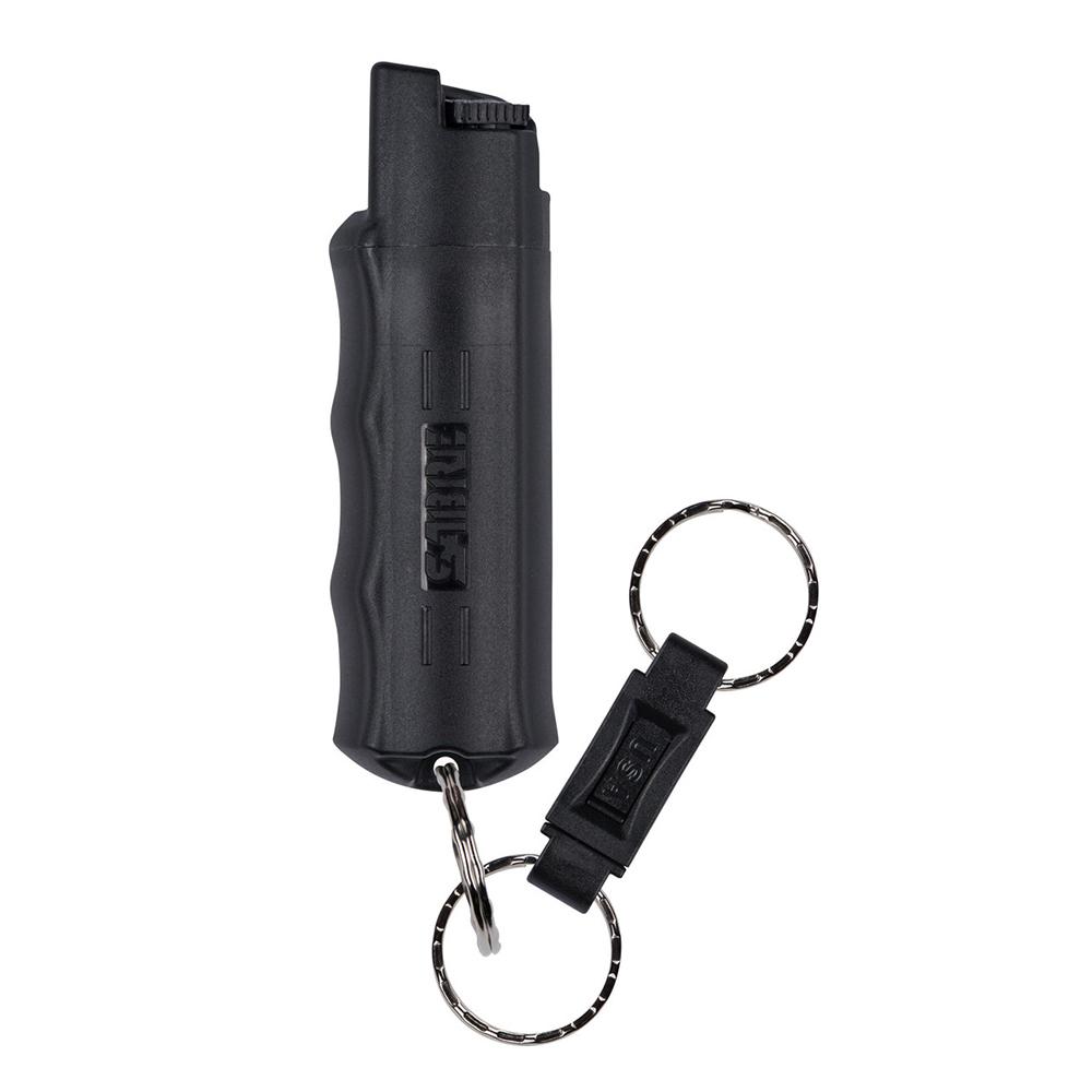 Sabre Pepper Spray with Quick Release Key Ring Black Clamshell - Sabre