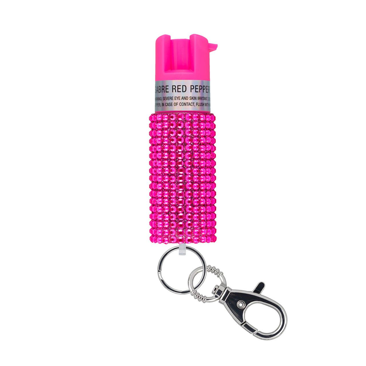 Sabre Jeweled Pepper Spray with Key Ring Pink - Sabre