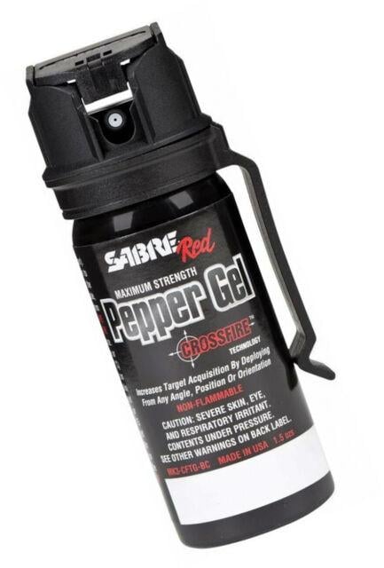 Sabre 1.8 oz Crossfire Pepper Gel w/ Belt Clip - Sabre