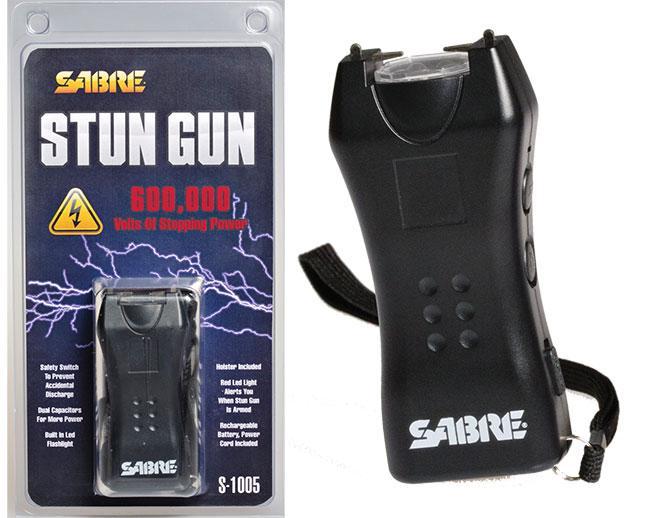 Sabre 600,000 Volt Mini-Stun Gun with LED - Black - Sabre