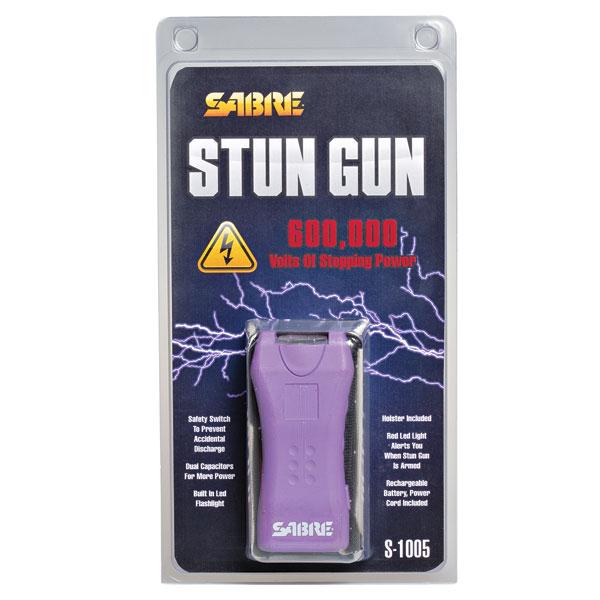 Sabre 600,000 Volt Mini Stun Gun with LED - Light Purple - Sabre