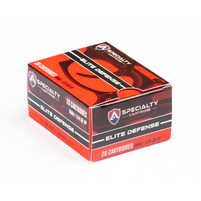 Atlanta Arms Elite Defense Handgun Ammunition 9mm Luger 124gr JHP 1165 fps 20/ct - Atlanta Arms