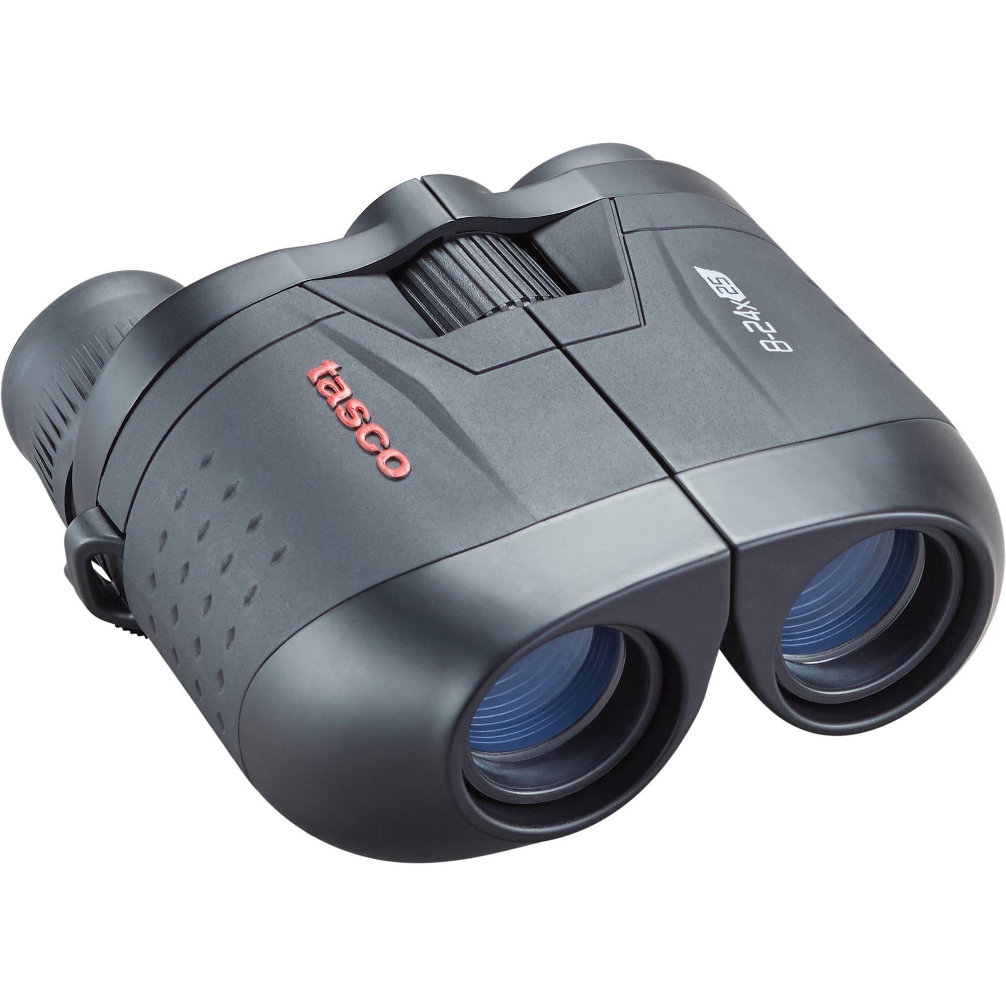 Tasco Essentials Porro Binocular 8-24x25mm Black MC Zoom Box 6Lx 6L - Tasco