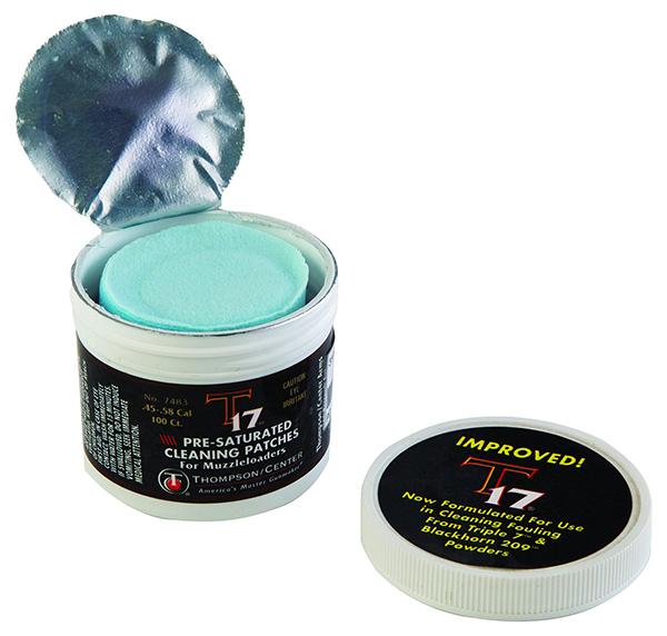 Thompson Center .45 & .50 cal Muzzleloader T17 Pre-Saturated Cleaning Patches - 100/ct - Thompson Center