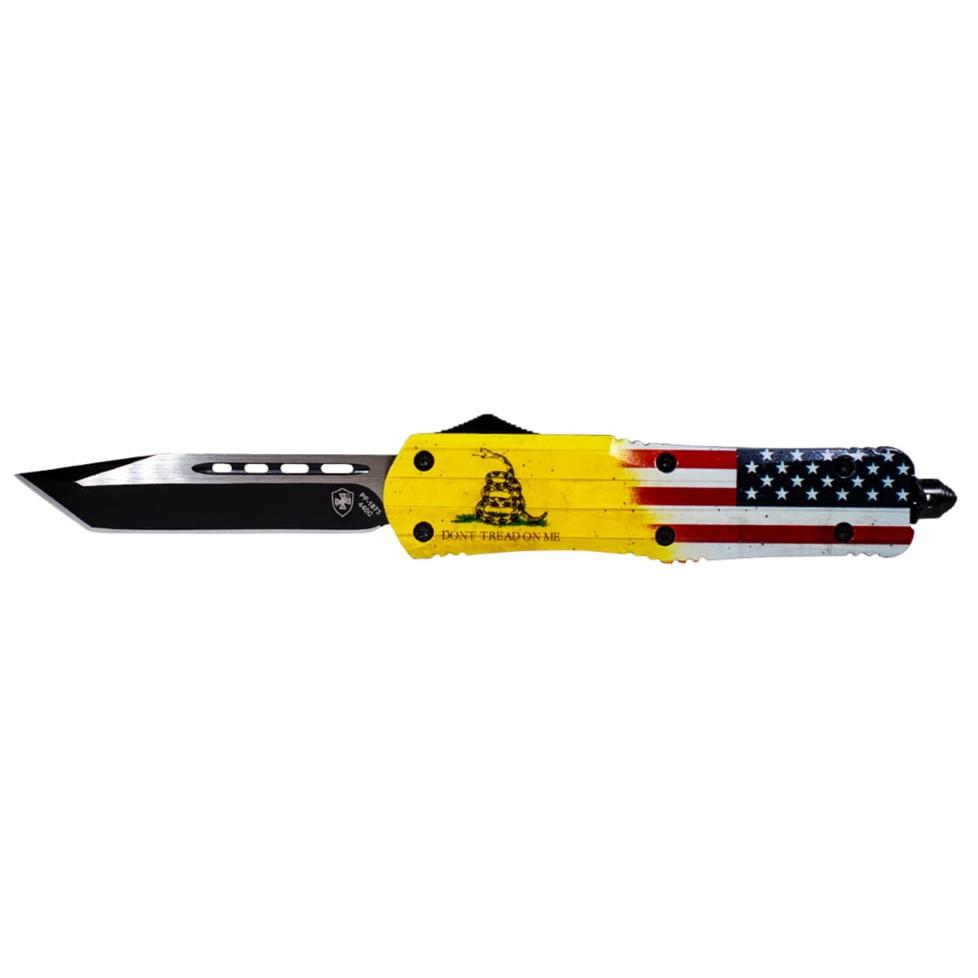 Templar Knife Large Don't Tread on Me Knife 3-1/2" Tanto Blade US Flag Don't Tread on Me - Templar Knife