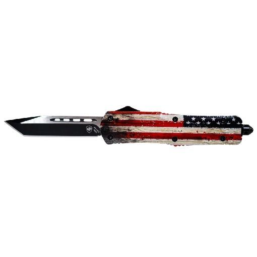 Templar Knife Large Knife 3-1/2" Tanto Blade Wood US Flag - Templar Knife