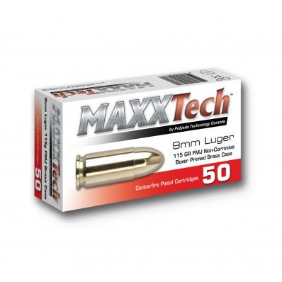 Tula Ammo MaxxTech Handgun Ammunition 9mm Luger 115 gr FMJ 1150 fps 1000/ct - TulAmmo