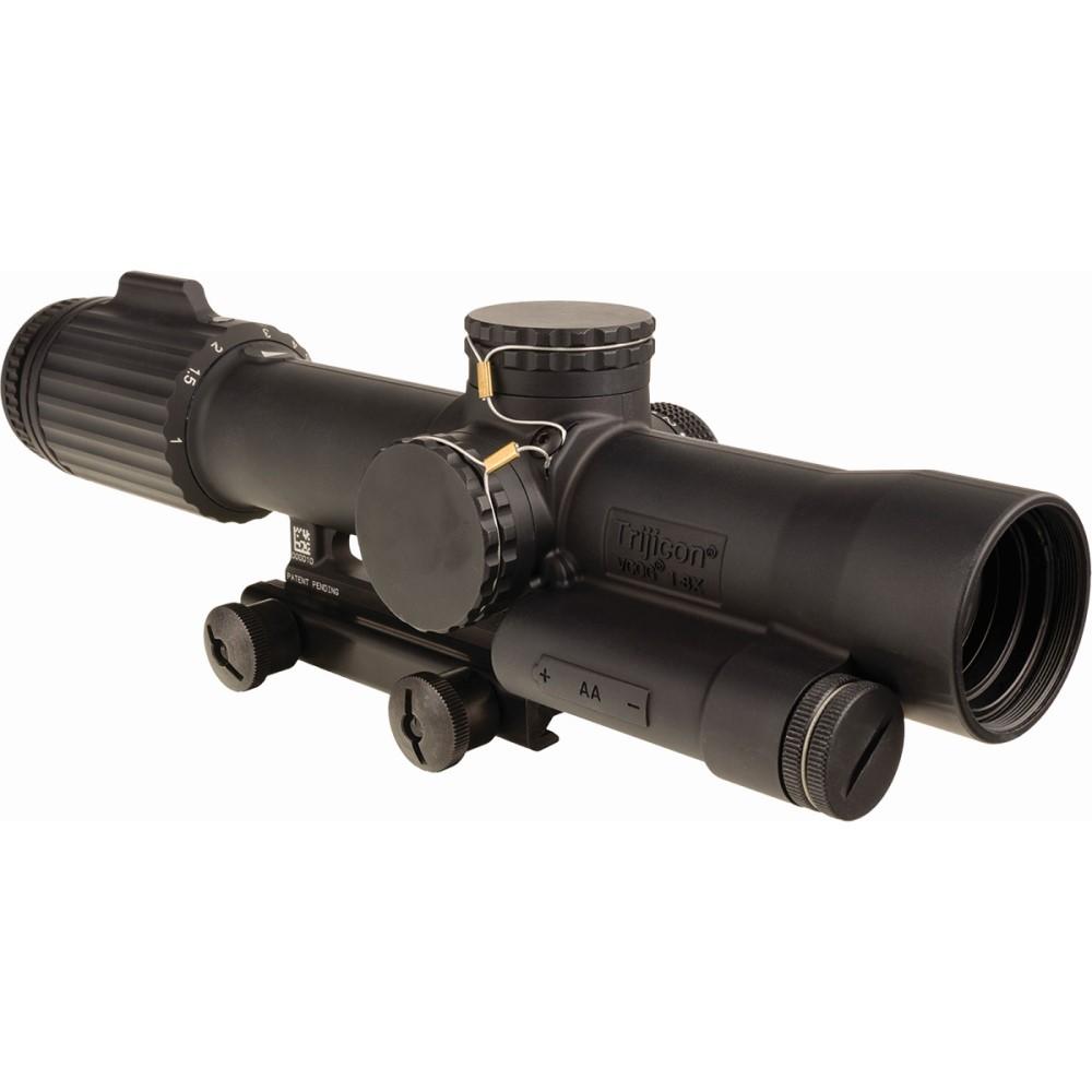 Trijicon VCOG 1-8x28 Riflescope FFP Red MOA Crosshair Dot Reticle Illuminated Black with Thumbscrew Mount - Trijicon