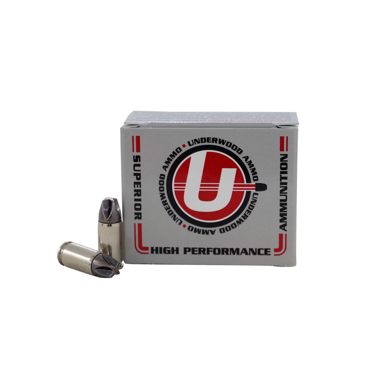 Underwood Hunting & Self Defense Handgun Ammunition 9mm Luger(+P) 68gr Solid 1800 fps 20/ct - Underwood Ammo