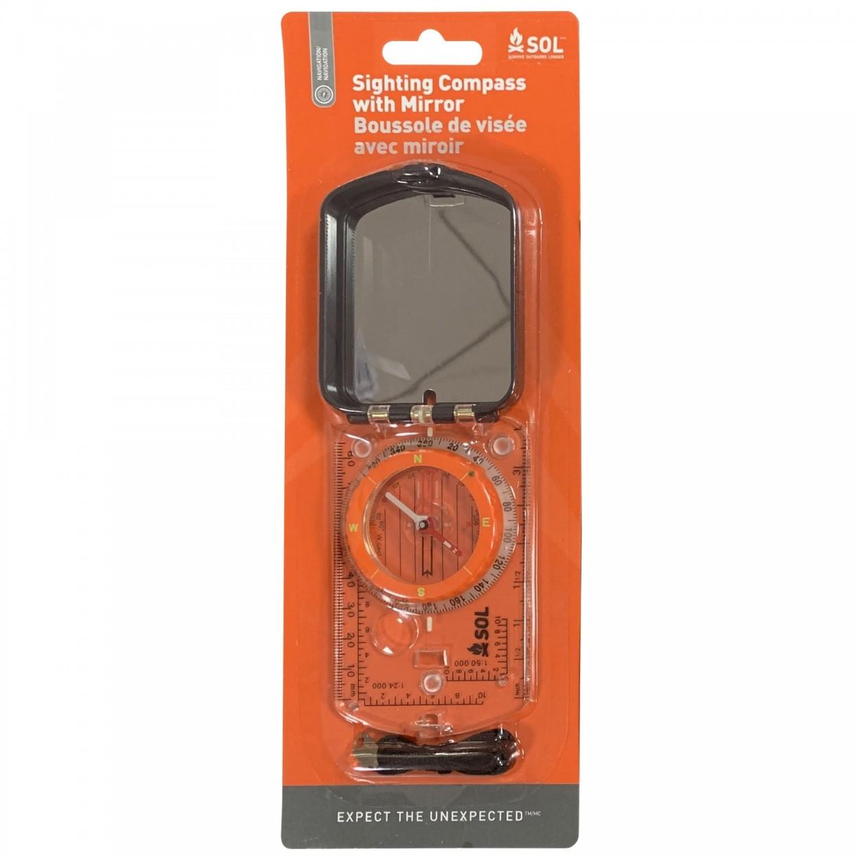 Survive Outdoors Longer Sighting Compass with Mirror - Ready Brands