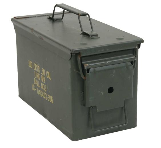 50 Cal Military Ammunition Can Used- Fair Condition - 