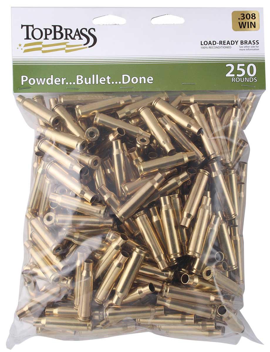 Top Brass Unprimed Remanufactured Rifle Brass .308 Win Bagged H