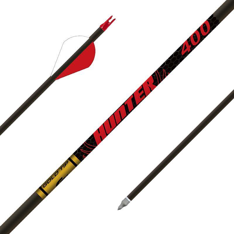 Gold Tip Hunter Hunting Arrows 400 Spine 2" Rapt-X Vanes 6/ct - Gold Tip