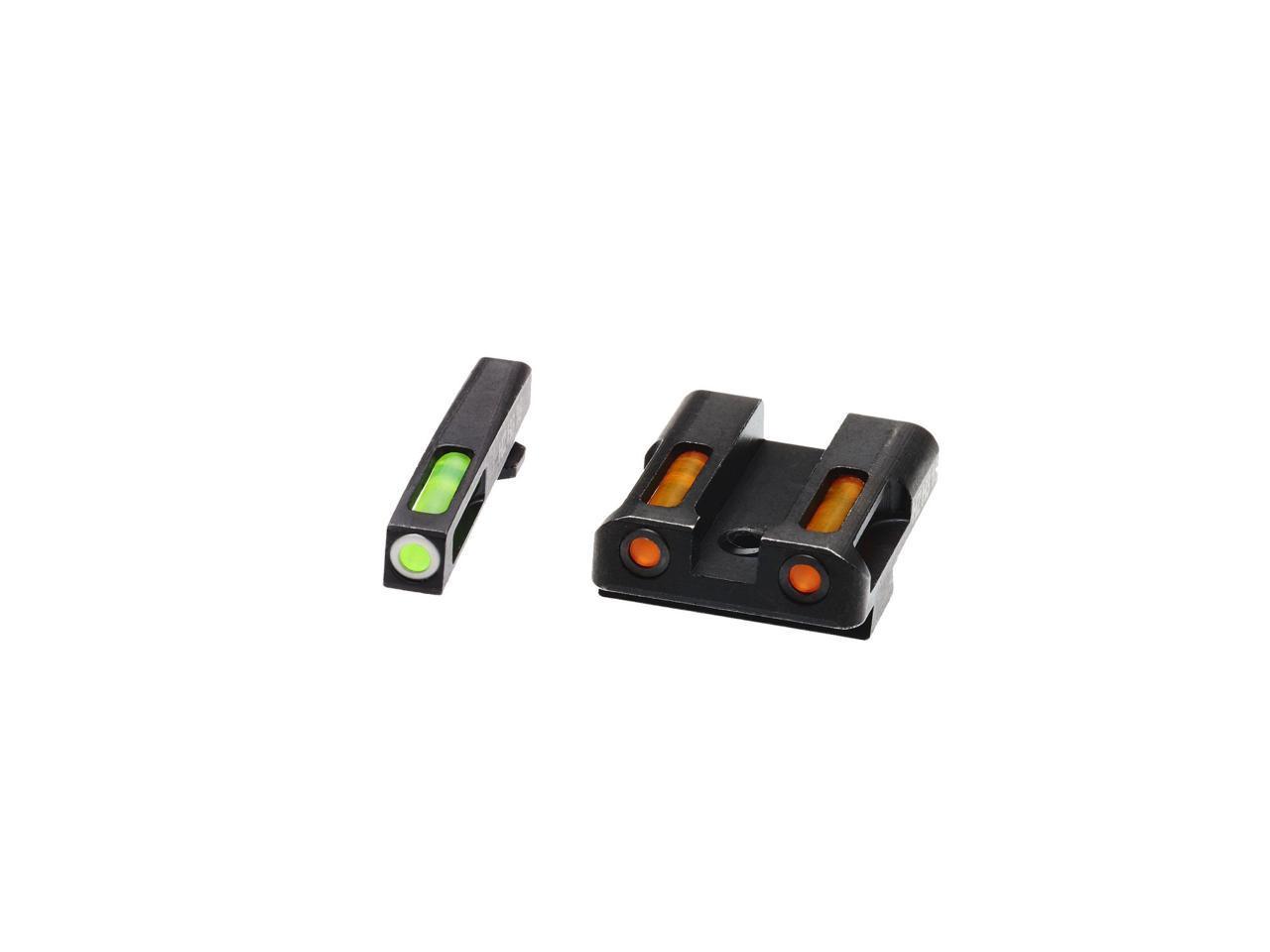 HIVIZ LiteWave H3 sight Orange/Green LitePipe/White front ring fits Glock Models Chambered in 9mm Luger, 40 S&W, and .357 Sig - Hi-Viz