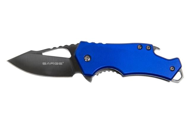 Sarge Knives Blue Fuse- Blue Pocket Knife & Bottle Opener - Sarge Knives