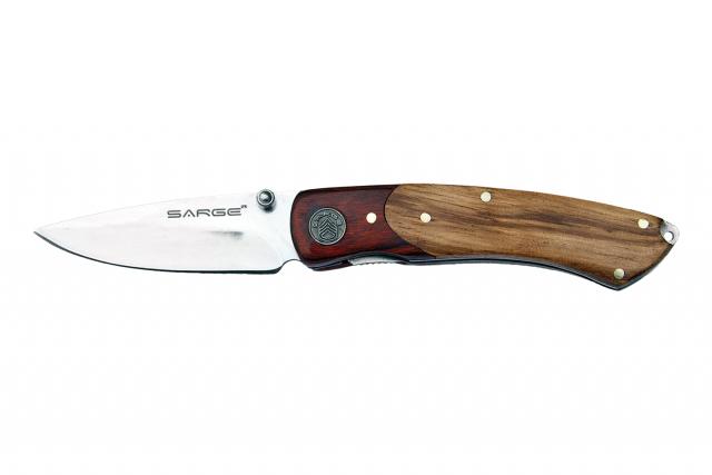 Sarge Knives Ranger - Two Tone Wooden Liner Locking Knife - Sarge Knives