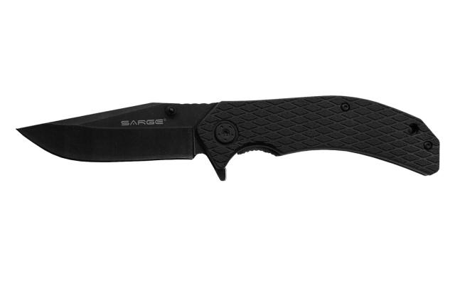 Sarge Knives Shadow - Stonewashed Swift Assist Folding Knife - Sarge Knives