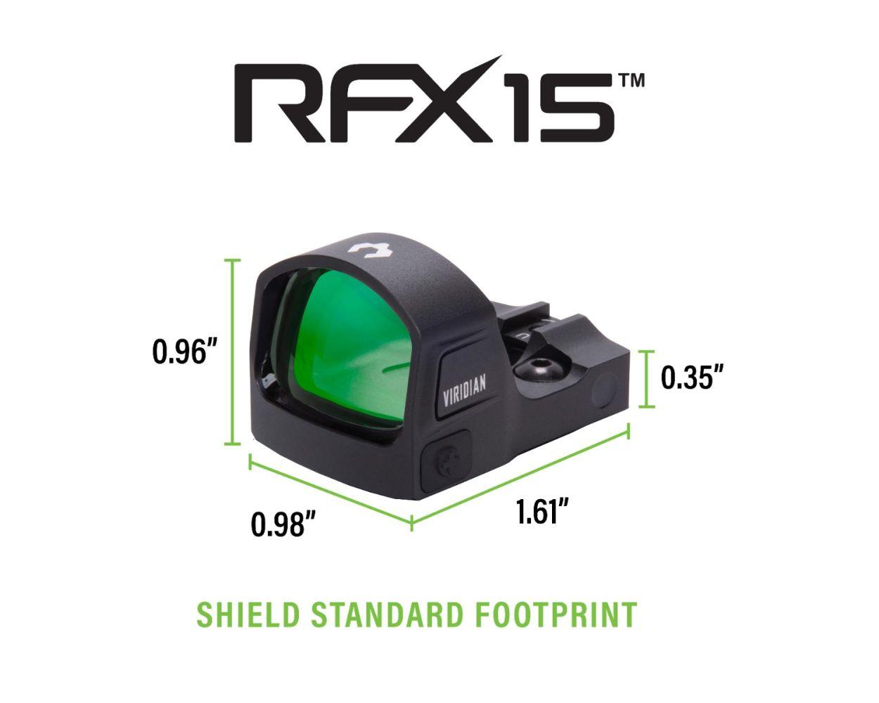 Viridian RFX15 1x17 Micro Green Dot Reflex Sight - SHIELD Mounting
