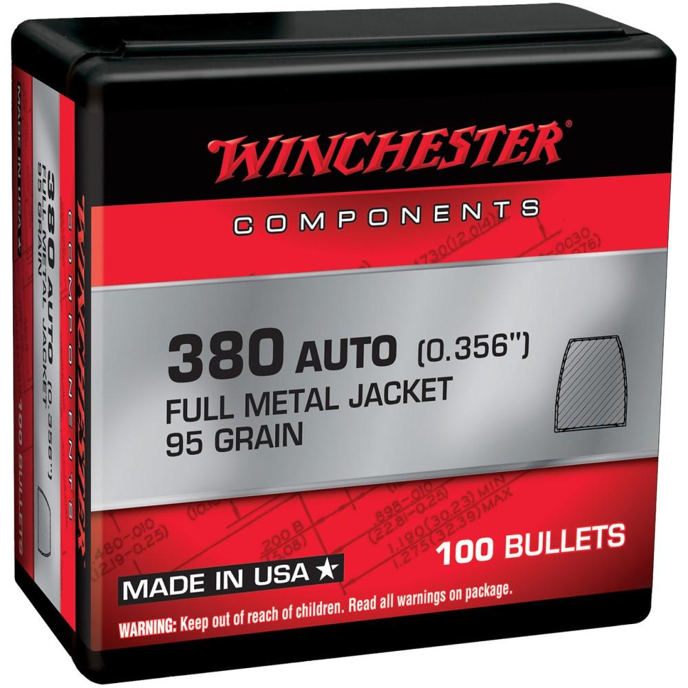 Winchester Handgun Bullets .380 ACP .356" 95 gr FMJ 100/ct - Winchester