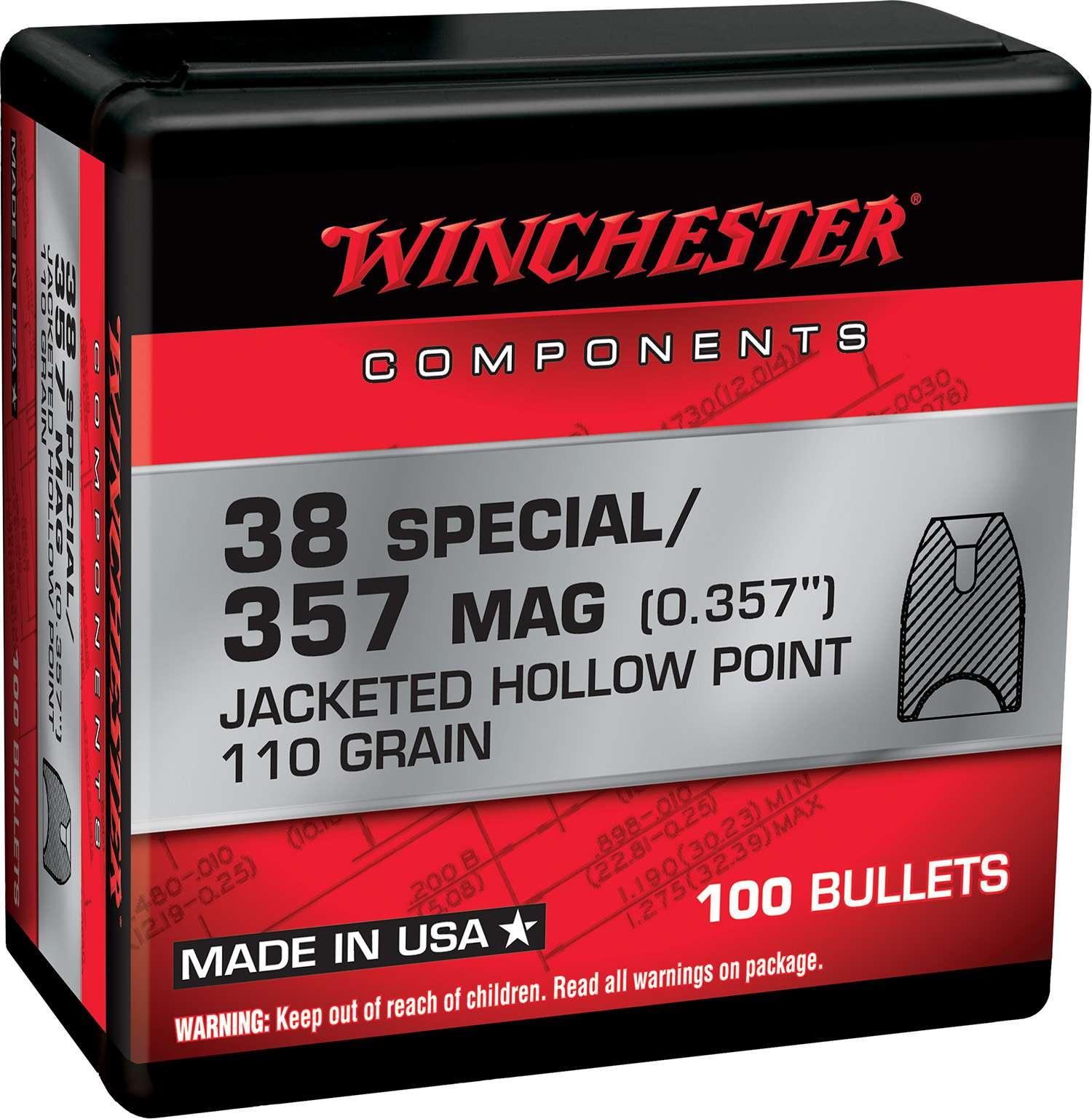 Winchester JHP Bullets 38 SPL/357 MAG .357" 110gr 100/ct - Winchester