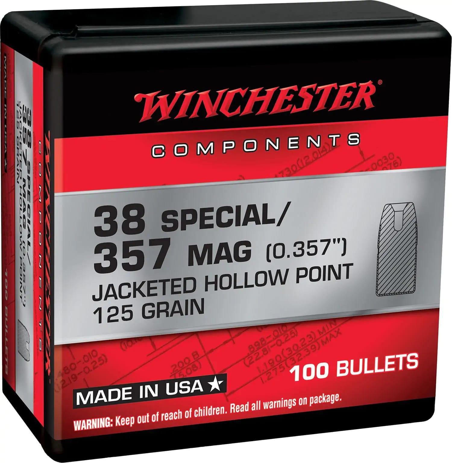 Winchester JHP Bullets 38 SPL/357 MAG .357" 125gr 100/ct - Winchester