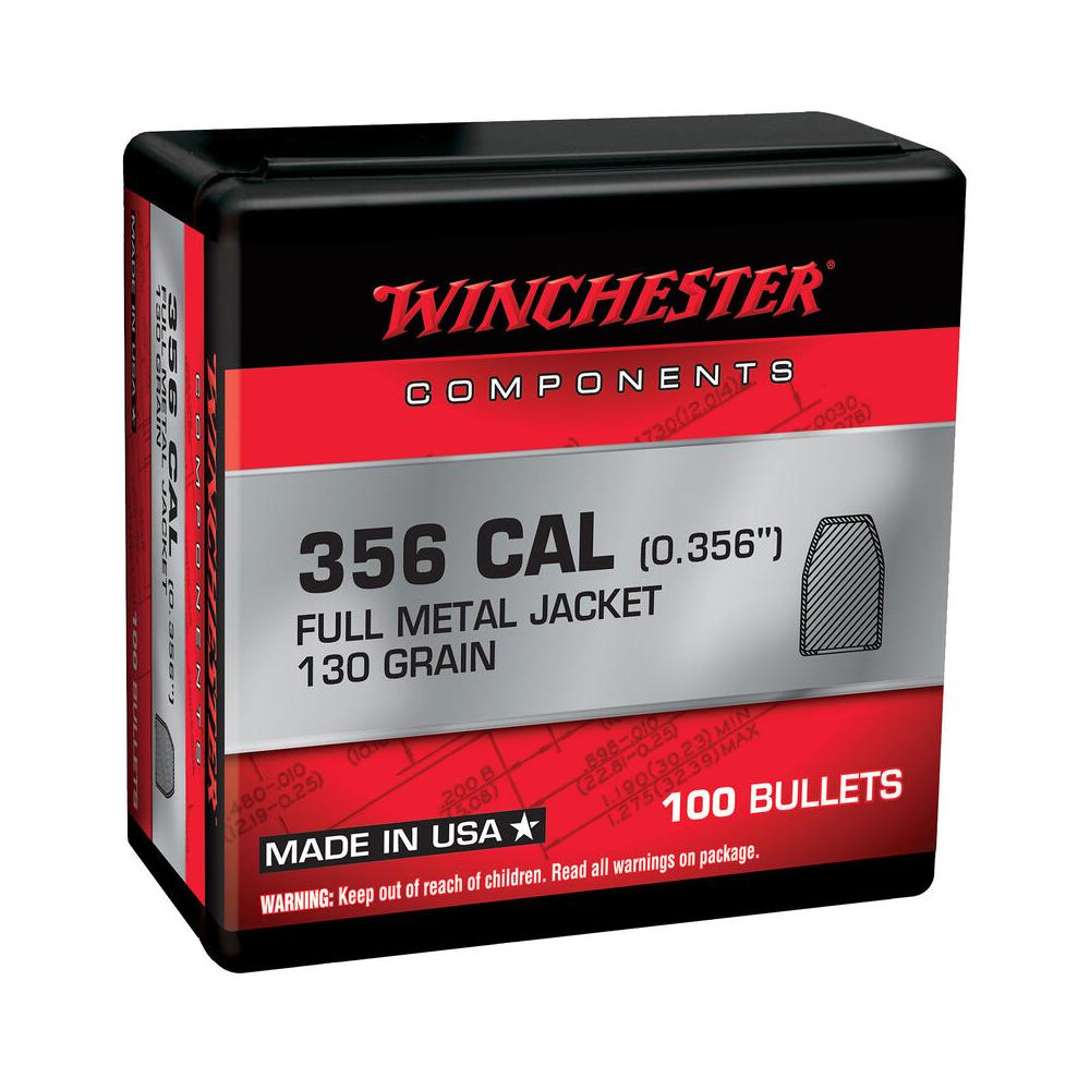 BULLETS .38 MC 130GR FMJ 100 COUNT - Winchester