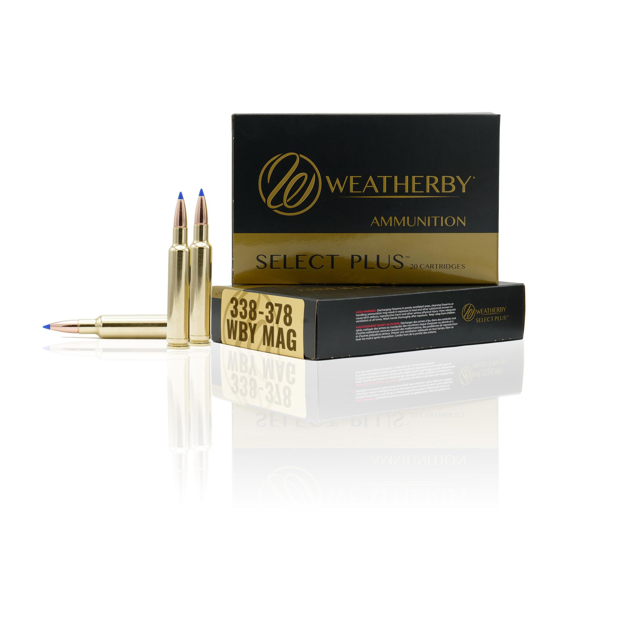 Weatherby Select Plus Rifle Ammunition 338-378 Wby Mag 262 gr Hammer Custom 3500 fps 20/ct - Weatherby