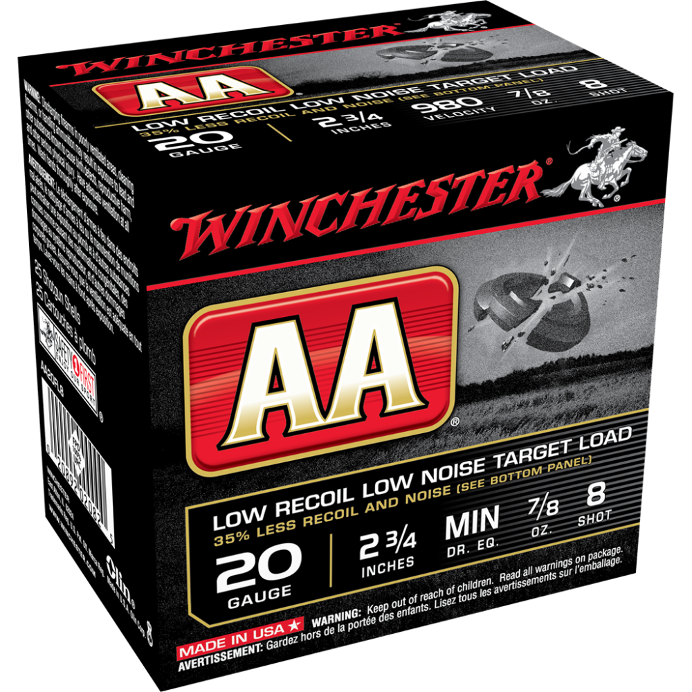 Winchester AA Target 20 ga 2 3/4" 1-1/2 dr 7/8 oz #8 980 fps - 25/ct - Winchester