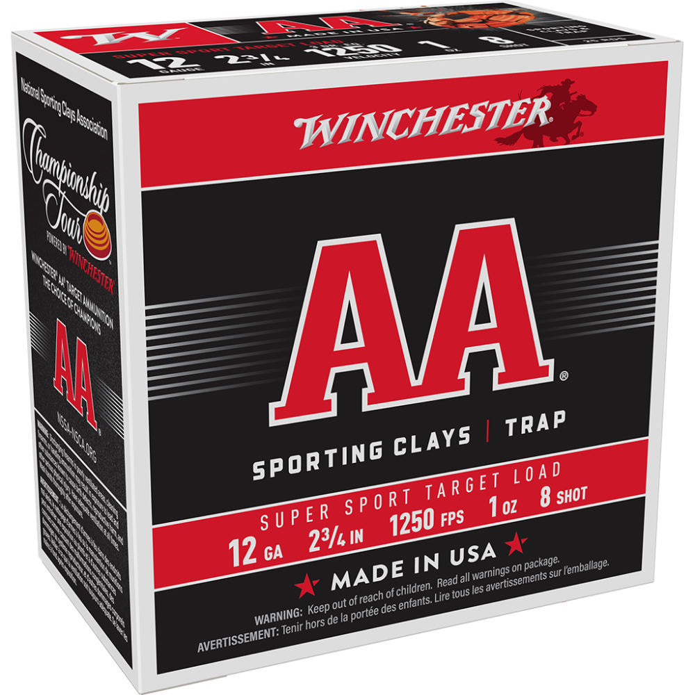 Winchester AA Super Sport Target Load Shotshells 12 ga 2-3/4" 1 oz 1250 fps #8 25/ct - Winchester