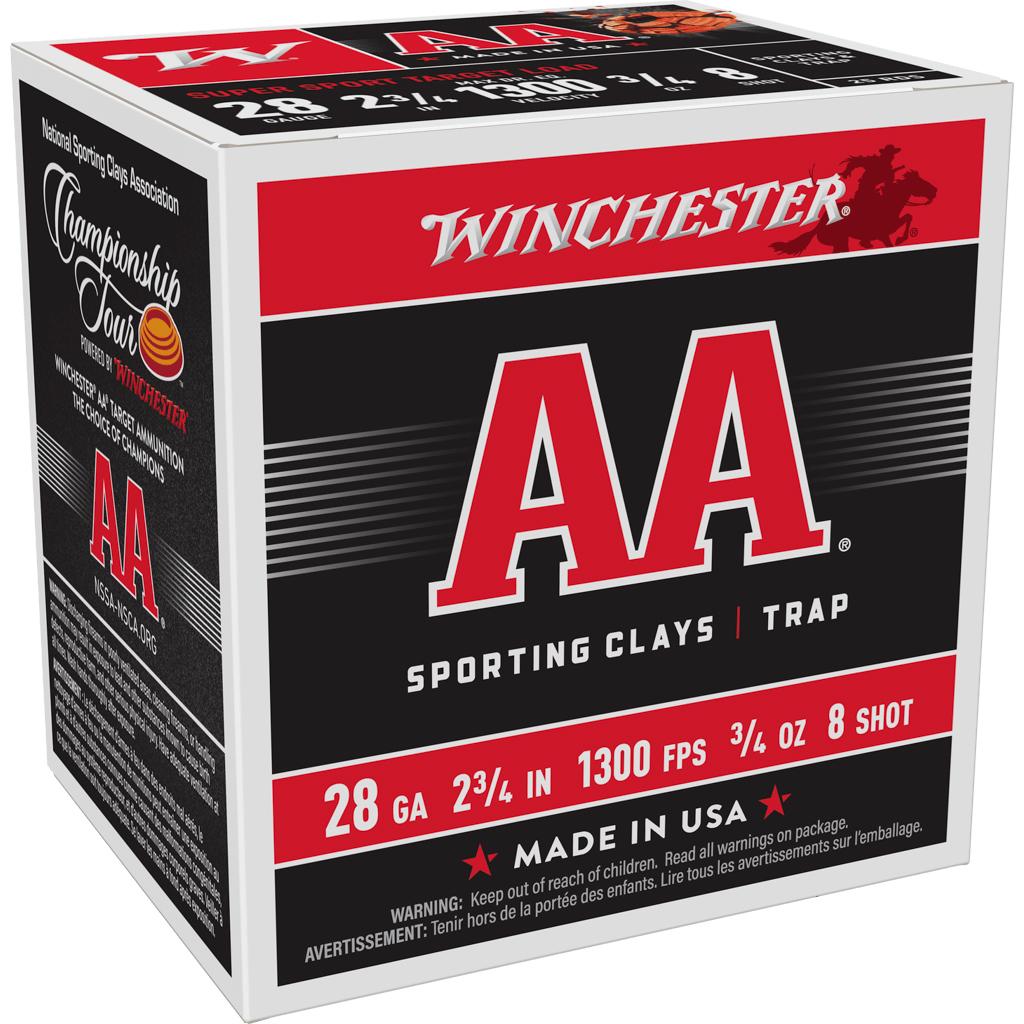 Winchester AA Super Sport Sporting Clays Shotshells 28 ga 2-3/4" 3/4 oz 1300 fps #8 25/ct - Winchester