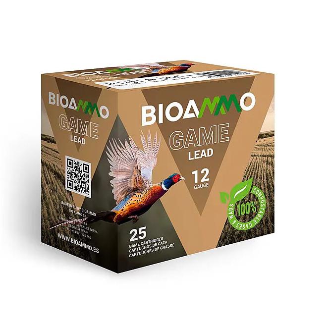 BIOAMMO Lead Game Pheasant Shotshells 12 ga 2-3/4" 1-1/4 oz 1250 fps #4 25/ct - BioAmmo