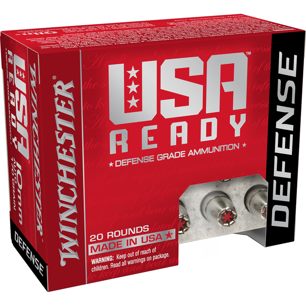 Winchester USA Ready Hex Vent Handgun Ammunition 10mm Auto 170gr HP 1250 fps 20/ct - Winchester