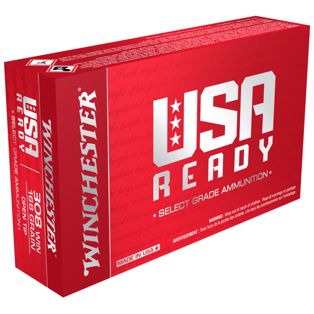 Winchester USA Ready Rifle Ammunition .308 Win 168 gr. OTM 2680 fps 20/ct - Winchester