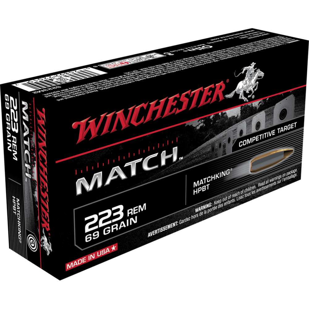 Winchester Match Rifle Ammunition .223 Rem 69 gr. BTHP 3060 fps 20/ct - Winchester