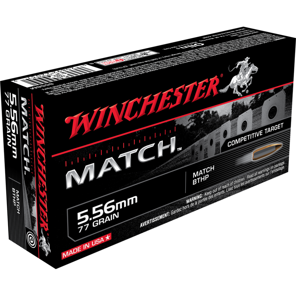 Winchester Match Rifle Ammunition 5.56mm 77 gr. BTHP 2750 fps 20/ct - Winchester