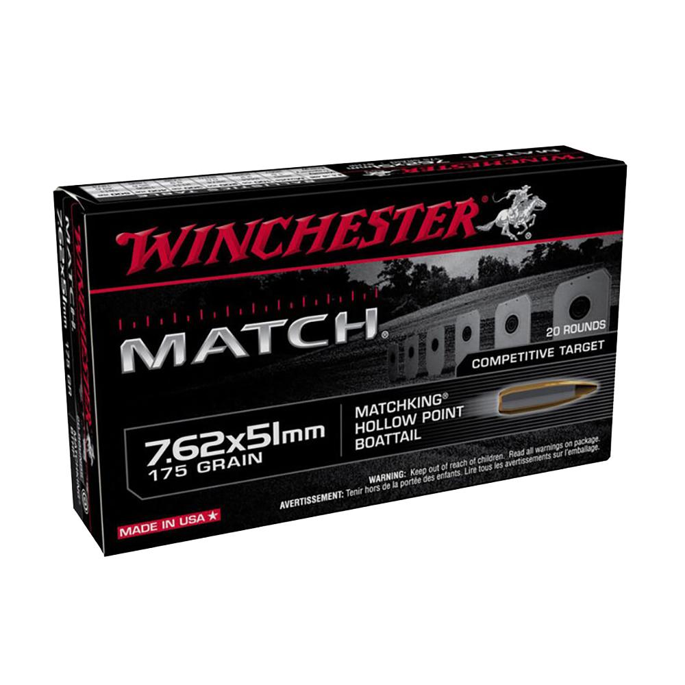 Winchester Match Rifle Ammunition 7.62x51mm NATO 175 gr. BTHP 2620 fps 20/ct - Winchester