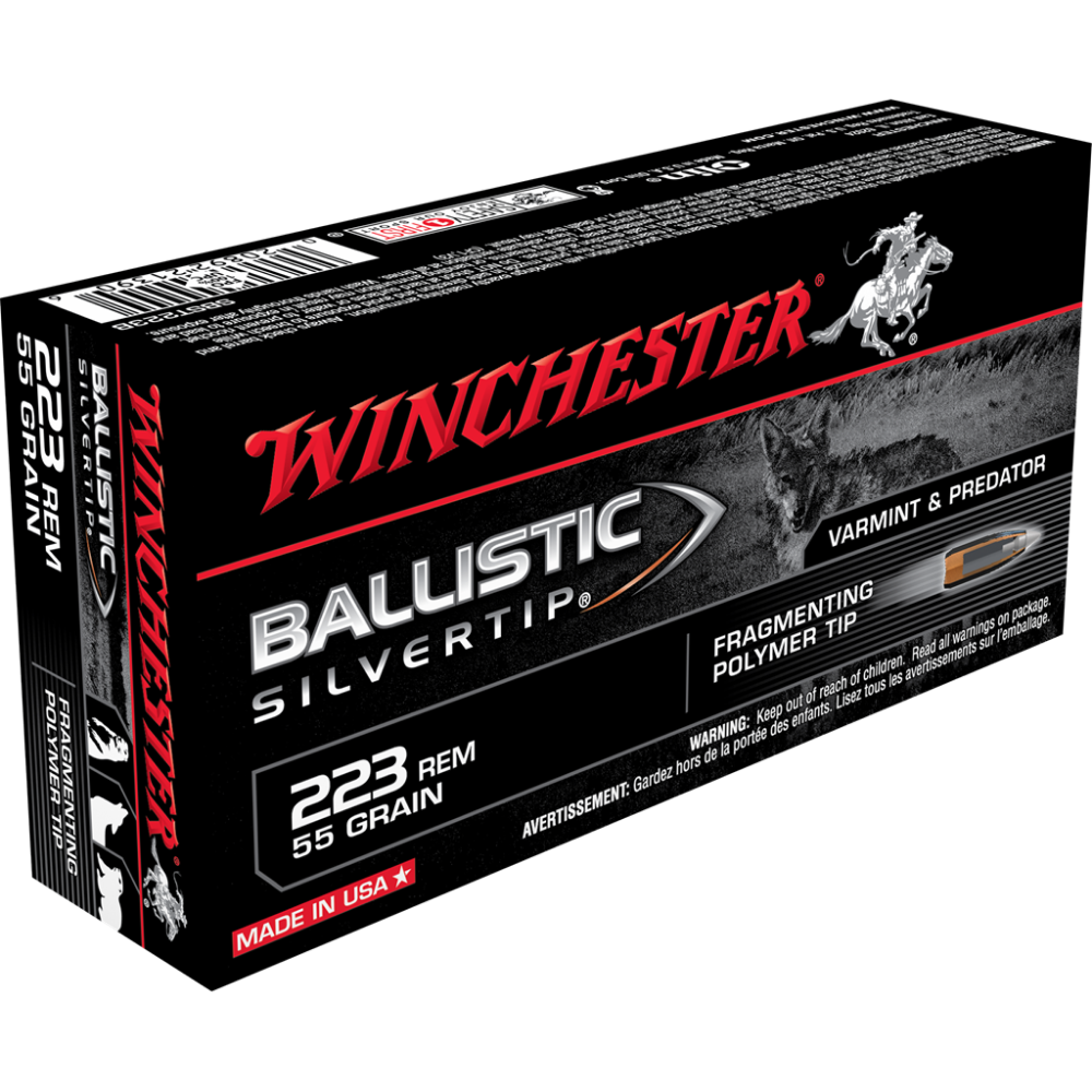 Winchester Ballistic Silvertip Rifle Ammunition .223 Rem 55 gr. PT 3240 fps 20/ct - Winchester