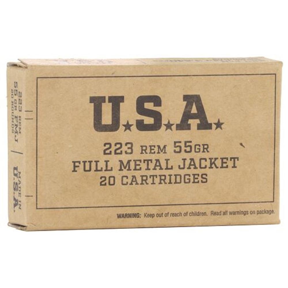 Winchester Lake City USA Rifle Ammunition .223 Rem. 55 gr FMJ 3240 fps ...