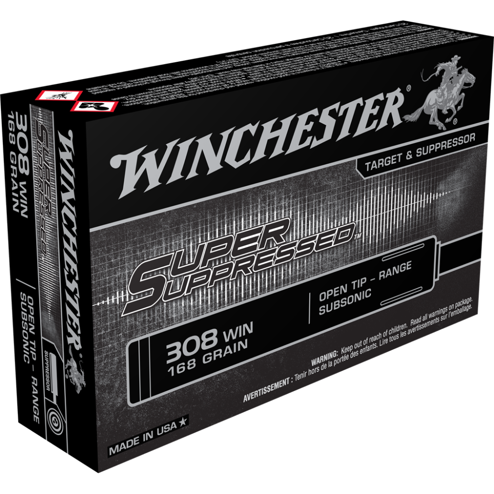 Winchester Super Supressed Rifle Ammunition .308 Win 180 gr OTR 1060 fps 20/ct - Winchester